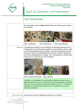 Spaß am Sprechen und Präsentieren Der Sandkasten - ISB