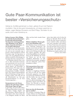 Gute Paar-Kommunikation ist bester &laquo;Versicherungsschutz&raquo;