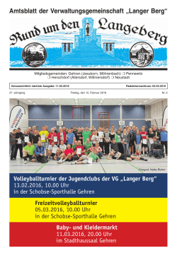 Amtsblatt Februar 2016 - Verwaltungsgemeinschaft "Langer Berg"