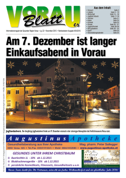 Am 7. Dezember ist langer Einkaufsabend in Vorau
