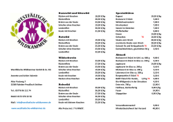 Damwild und Sikawild Spezialitäten Rücken mit Knochen 18,50 €/kg