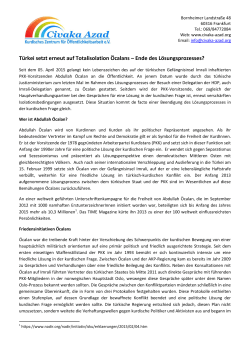 Informationsdosier Zur Totalisolation Ocalans - NAV
