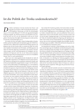Ist die Politik der Troika undemokratisch?