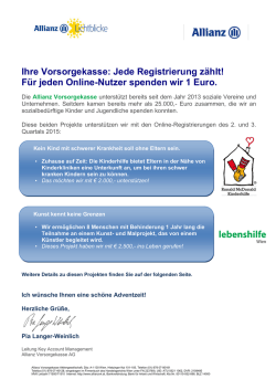 Jede Registrierung z&auml;hlt