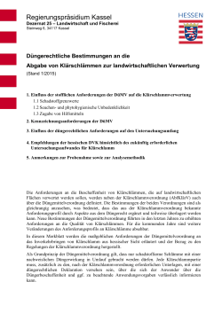 Landwirtschaftliche Klärschlammverwertung in Hessen