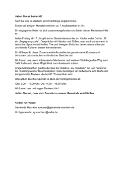 Haben Sie es bemerkt? Auch bei uns in Machern sind Fl&uuml;chtlinge