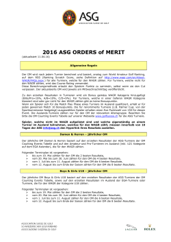 2016 ASG ORDERS of MERIT