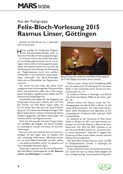 Felix-Bloch-Vorlesung 2015 Rasmus Linser, Göttingen