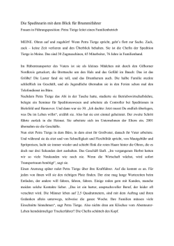 Die Spediteurin mit dem Blick f&uuml;r Brummifahrer