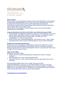 Gleich &ne; gleich Neulich hatte ich ein interessantes Coaching mit