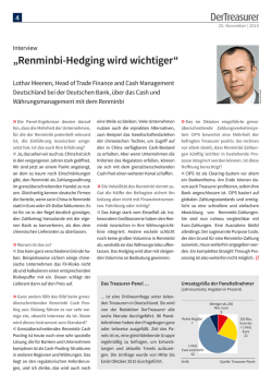 Renminbi-Hedging wird wichtiger