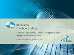 Ein flexibles Instrument zur Förderung strategisch wichtiger