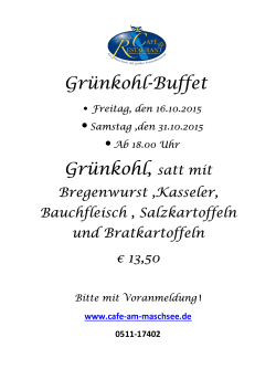 Grünkohl-Buffet Grünkohl, satt mit