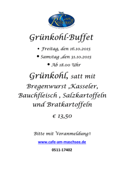 Gr&uuml;nkohl-Buffet Gr&uuml;nkohl, satt mit