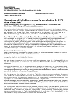 Hunderttausend Fu&szlig;ballfans aus ganz Europa schreiben