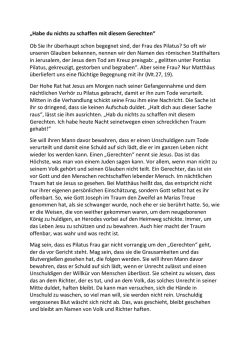 Habe du nichts zu schaffen mit diesem Gerechten