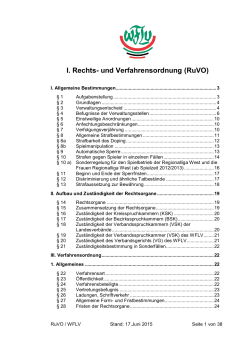 I. Rechts- und Verfahrensordnung (RuVO)