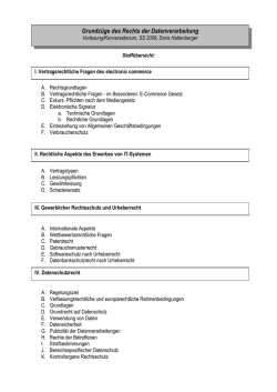 Grundz&uuml;ge des Rechts der Datenverarbeitung