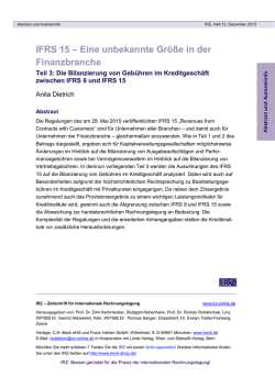 IFRS 15 &ndash; Eine unbekannte Gr&ouml;&szlig;e in der Finanzbranche