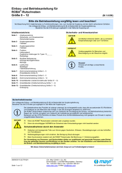 Einbau- und Betriebsanleitung für ROBA