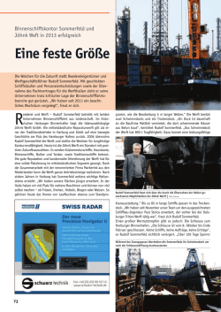 Eine feste Gr&ouml;&szlig;e - BKS Binnenschiffahrtskontor Sommerfeld GmbH