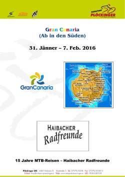 Gran Canaria (Ab in den S&uuml;den) 31. J&auml;nner &ndash; 7. Feb. 2016