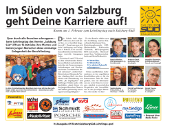 Im S&uuml;den von Salzburg geht Deine Karriere auf!