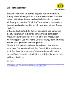 Ein Topf Sauerkraut In einer Kleinstadt im S&uuml;den - deutsch-to