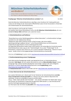 Newsletter - Münchner Sicherheitskonferenz verändern