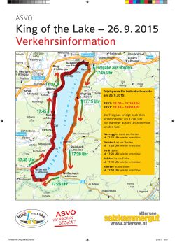 King of the Lake – 26. 9. 2015 Verkehrsinformation