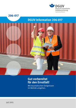DGUV Information 206-017 „Gut vorbereitet für den Ernstfall!
