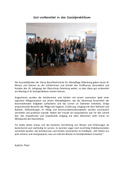 Gut vorbereitet in das Sozialpraktikum