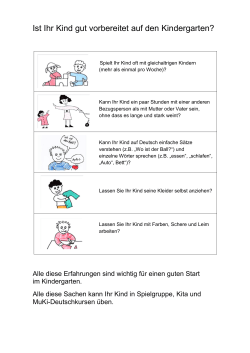 Ist Ihr Kind gut vorbereitet auf den Kindergarten?