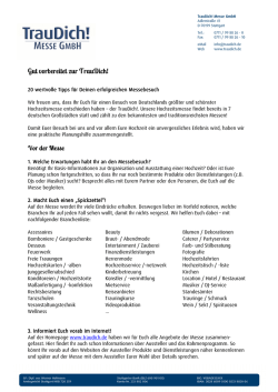 Gut vorbereitet zur TrauDich!