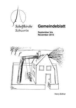 Gemeindeblatt - Ev.-Luth. Kirchengemeinde St. Nikolai Schwerin