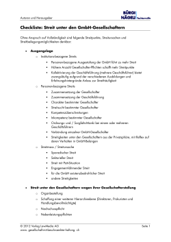Checkliste: Streit unter den GmbH-Gesellschaftern