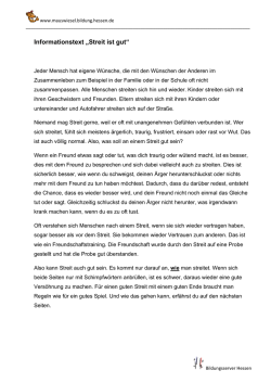 Informationstext &bdquo;Streit ist gut&ldquo;