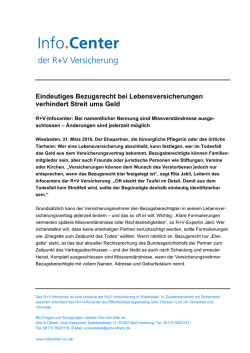 Eindeutiges Bezugsrecht bei Lebensversicherungen verhindert