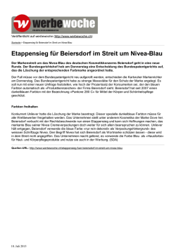 Etappensieg für Beiersdorf im Streit um Nivea-Blau