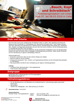 "Bauch, Kopf und Schreibtisch" vom 07. bis 08.03.2015 in Celle