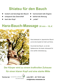 Shiatsu für den Bauch Hara-Bauch-Massage 20 min – 18,-€