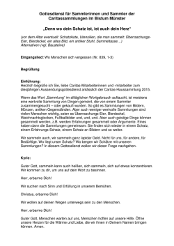 Gottesdienst f&uuml;r Sammlerinnen und Sammler der