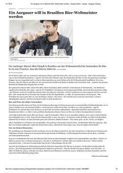 Ein Aargauer will in Brasilien BierWeltmeister - Bier
