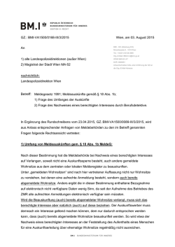 Erlass des BMI - Auskünfte gemäß § 18 Abs. 1b Meldegesetz