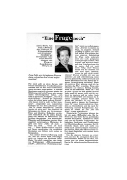Eine Frage noch, Stuttgarter Zeitung