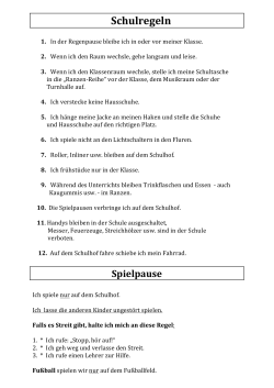 Schulregeln - in der Waldschule in Leverkusen