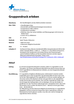 Gruppendruck erleben - Blaues Kreuz Bern, Fachstelle f&uuml;r