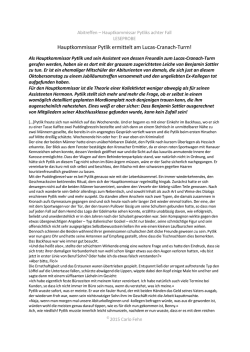 Hauptkommissar Pytlik ermittelt am Lucas-Cranach
