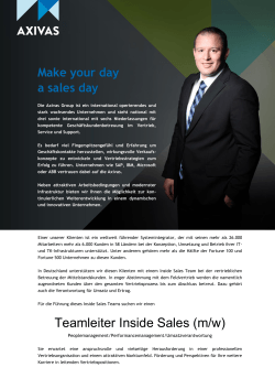 Teamleiter Inside Sales (m/w)