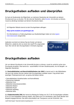 Druckguthaben aufladen und &uuml;berpr&uuml;fen